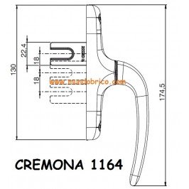 Cremona practicable UNICA 1164 GIESSE Blanco