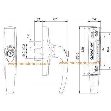 Cremona oscilobatiente con LLAVE 873.780 BLANCA de SAVIO-FINESTRA
