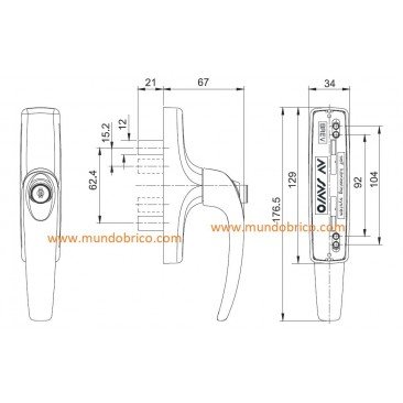 Cremona practicable con LLAVE 870.754 NEGRA de SAVIO-FINESTRA