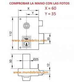 Cerradura AZBE YALE 56BR 60 HP Izquierda 