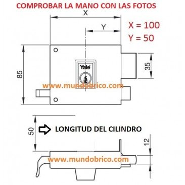 Cerradura AZBE YALE 125 100 HP Izquierda