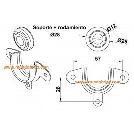 Soporte + Rodamiento ø 28 mm