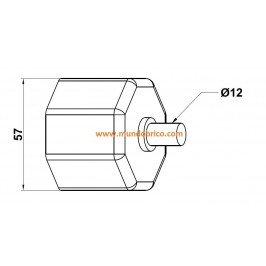 Contera metálica de persiana tubo 57 mm.