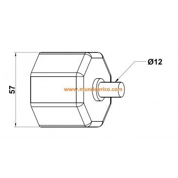 Contera metálica de persiana tubo 57 mm.