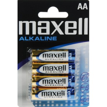 Pilas alcalinas Maxell AA LR06 Pack 4 unidades