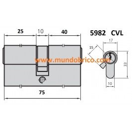 Cilindro CVL 5982 25x40 NIQUEL leva larga