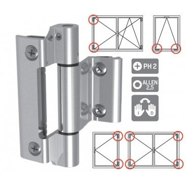 Bisagra STAC Puente HERCULES Blanco B0170