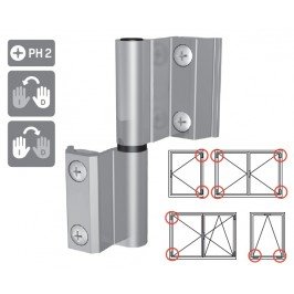 Bisagra STAC CARINA PLUS Derecha Lacado Inox
