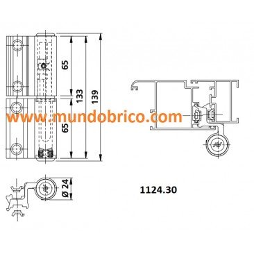 Bisagra de puerta 1124.30 Summa BLANCO (2 unidades)