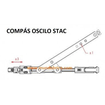 KIT Oscilobatiente STAC 1 hoja LACADO INOX PEQUEÑO EVO SOFT