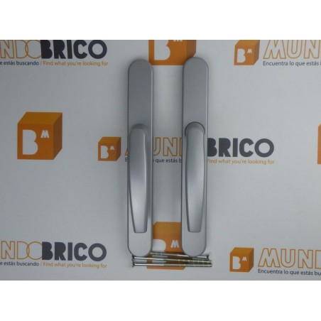 Manilla + Manilla PUERTA PVC Plata Con bocallave