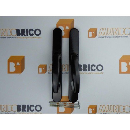 Manilla + Manilla PUERTA PVC Negro Con bocallave