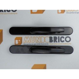 Manilla + Manilla PUERTA PVC Negro Con bocallave