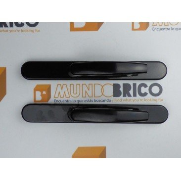 Manilla + Manilla PUERTA PVC Negro Con bocallave