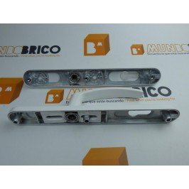 Manilla + Manilla PUERTA PLANA PVC Blanca Con bocallave