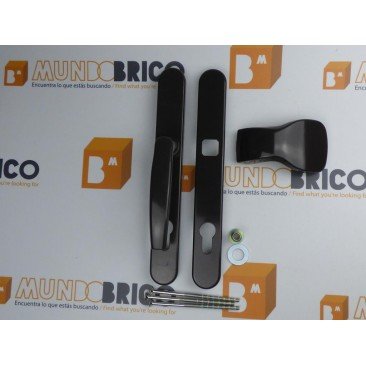 Manilla + Tirador PUERTA PVC Marrón Con bocallave