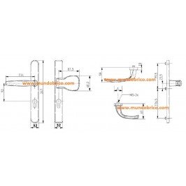 Manilla + Tirador PUERTA PVC Blanca Con bocallave