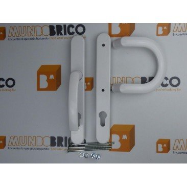 Manilla + Tirador P PUERTA PVC Blanca Con bocallave