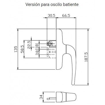 Cremona oscilobatiente PRIMA 1120 GIESSE Niquel