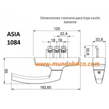 Cremona oscilobatiente ASIA 1084 GIESSE Negro