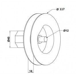 Polea de persiana con espiga Ø120
