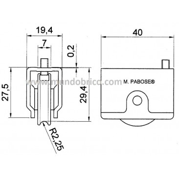 Rueda serie 750 metálica 1002/1tl PABOSE