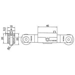 Rueda tándem metálica TT24/5C Pabose s300
