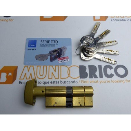 Cilindro BOTÓN TESA T-70 35x35 Latón Leva larga
