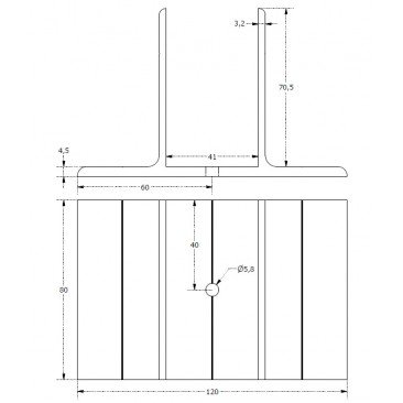 Soporte de pared pérgolas de 80mm. BLANCO