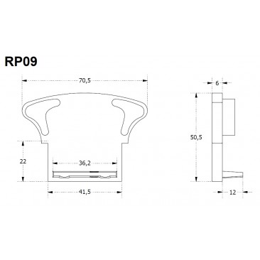 Remate de aluminio para pasamanos RP09 Alumabe