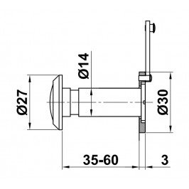 Mirilla 35-60 Ø14 Latón