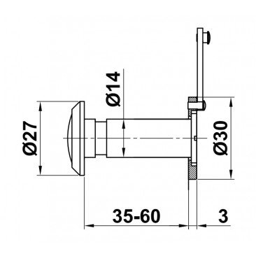 Mirilla 35-60 Ø14 Latón
