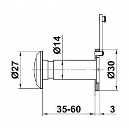 Mirilla 35-60 Ø14 Negro