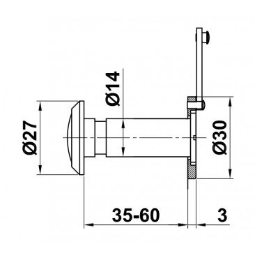 Mirilla 35-60 Ø14 Cromo