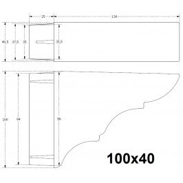 Remate Pérgola Aluminio 100x40 BLANCO