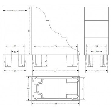 Remate Pérgola Aluminio 80x40 BLANCO