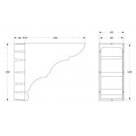 Remate Pérgola Aluminio 150x65 BLANCO