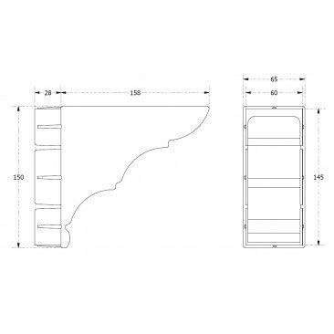 Remate Pérgola Aluminio 150x65 BLANCO