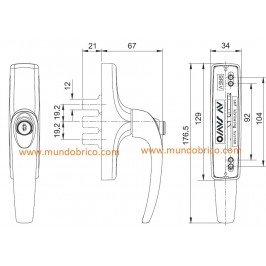 Cremona oscilobatiente con LLAVE 873.780 NEGRA de SAVIO-FINESTRA