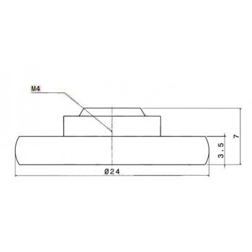 Rodamiento mampara frontal 24 mm nylon