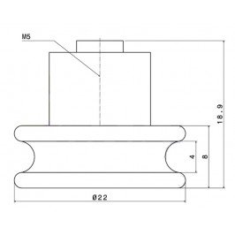 Rodamiento mampara angular 22mm nylon