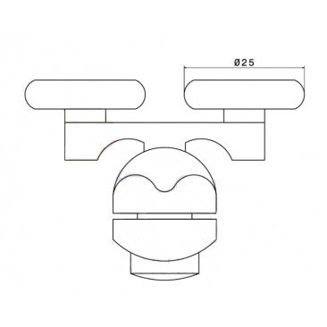 Rodamiento mampara pinza doble 25mm M055