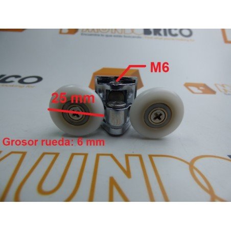 Rodamiento mampara doble 25mm. metálica