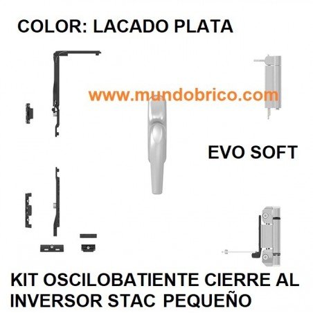 KIT Oscilobatiente STAC 1 hoja LACADO PLATA PEQUEÑO EVO SOFT