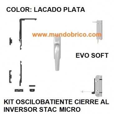 KIT Oscilobatiente STAC 1 hoja LACADO PLATA MICRO EVO SOFT