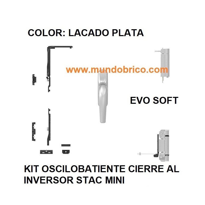 KIT Oscilobatiente STAC 1 hoja LACADO PLATA MINI EVO SOFT