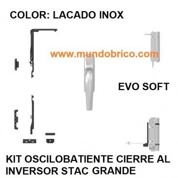 KIT Oscilobatiente STAC 1 hoja LACADO INOX GRANDE EVO SOFT