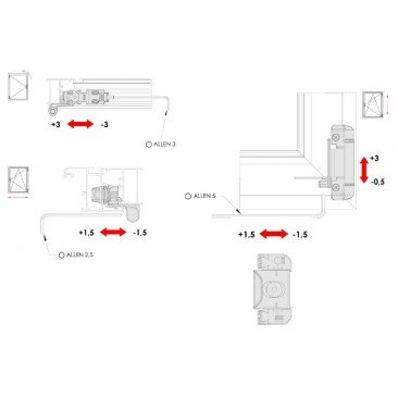 KIT Oscilobatiente STAC 1 hoja LACADO INOX GRANDE EVO SOFT