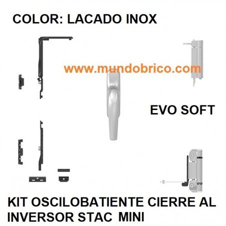 KIT Oscilobatiente STAC 1 hoja LACADO INOX MINI EVO SOFT