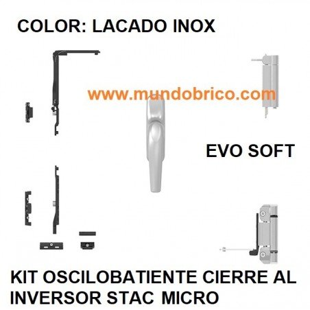 KIT Oscilobatiente STAC 1 hoja LACADO INOX MICRO EVO SOFT